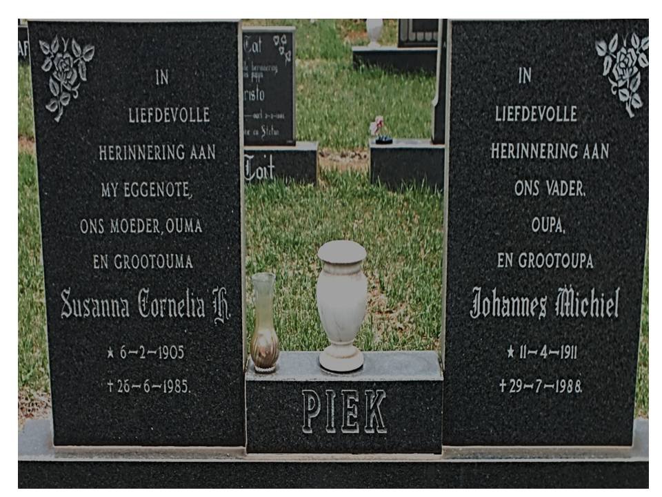 PIEK Johannes Michiel 1911-1988 &amp; Susanna Cornelia H. 1905-1985