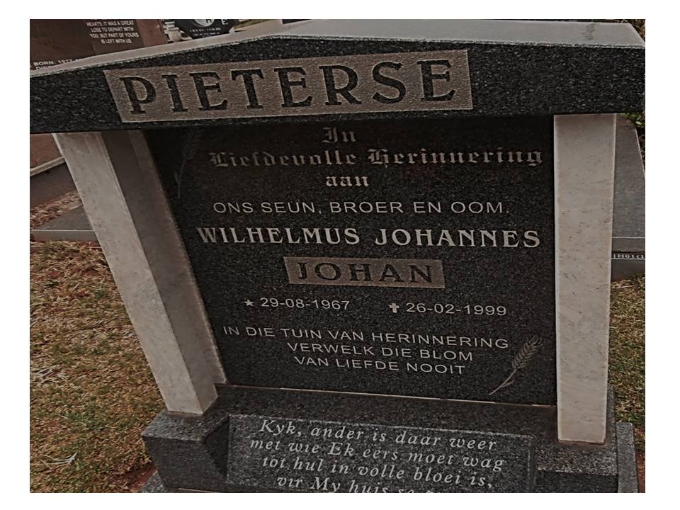 PIETERSE Wilhelmus Johannes 1967-1999