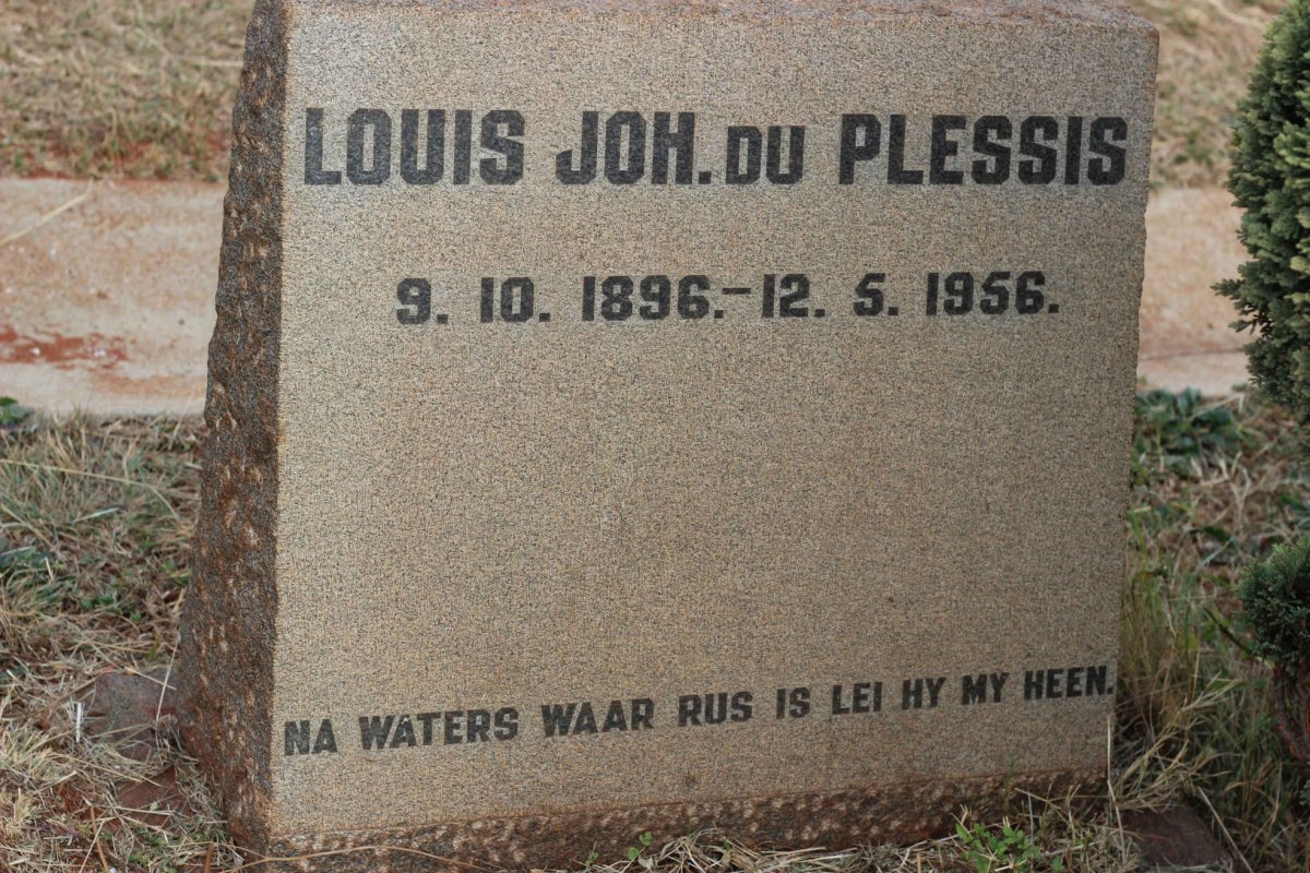 PLESSIS Louis Joh., du 1896-1956