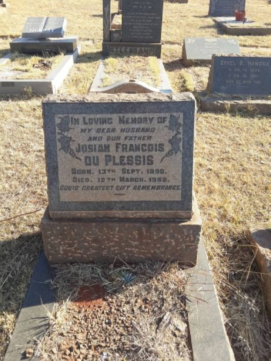 PLESSIS Josiah Francois, du 1890-1952 &amp; Violet WYMAN 1900-1984
