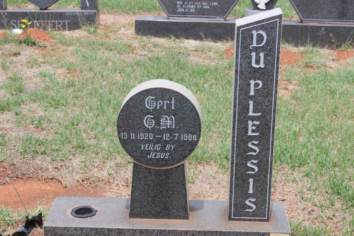 PLESSIS Gert C.M., du 1920-1988