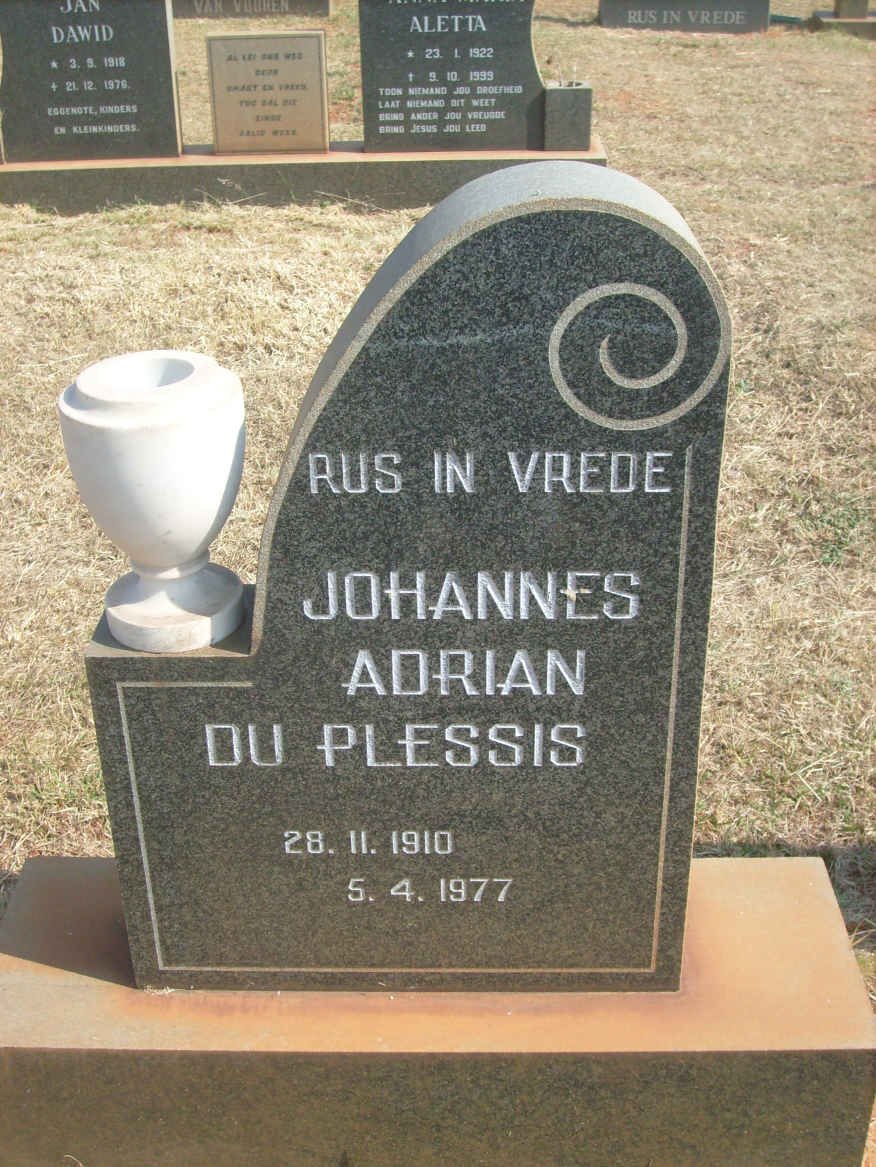 PLESSIS Johannes Adrian, du 1910-1977