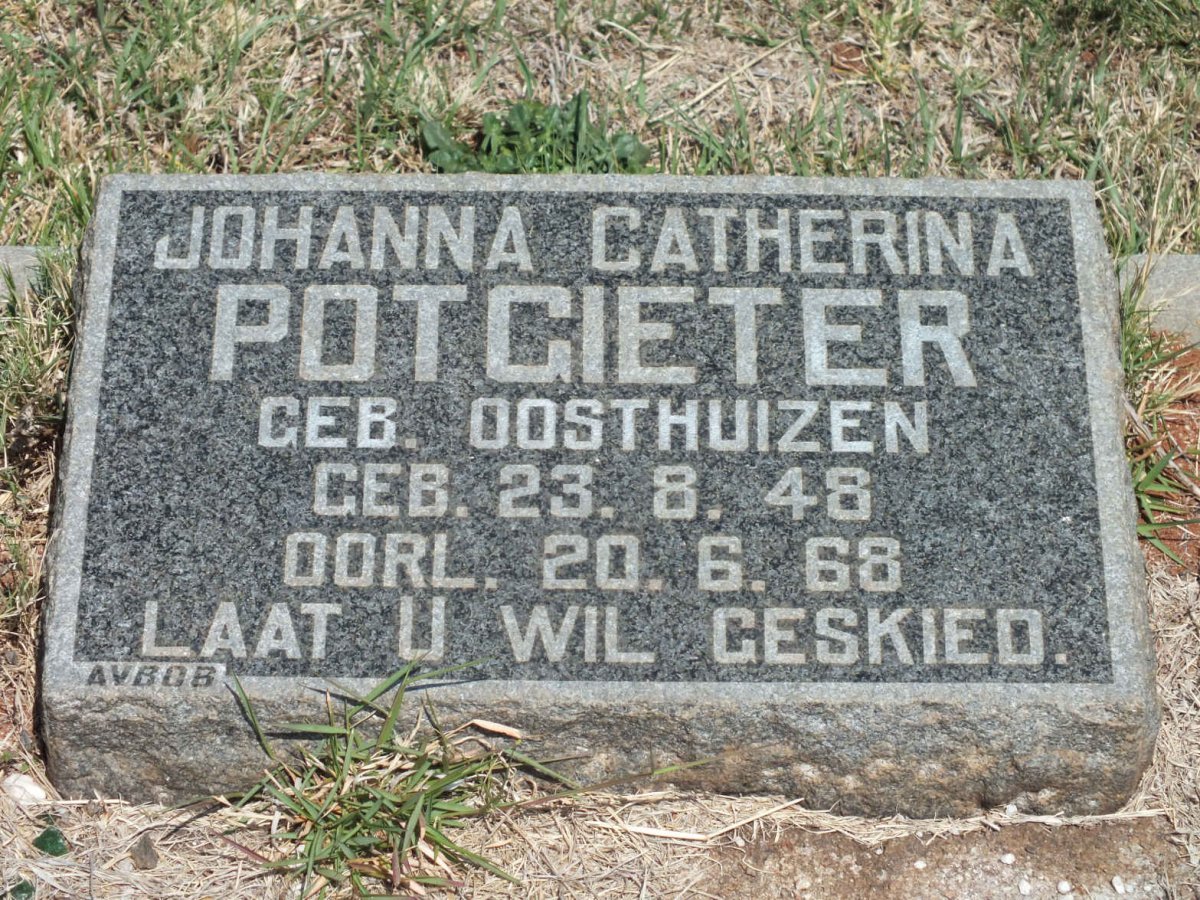 POTGIETER Johanna Catherina nee OOSTHUIZEN 1948-1968