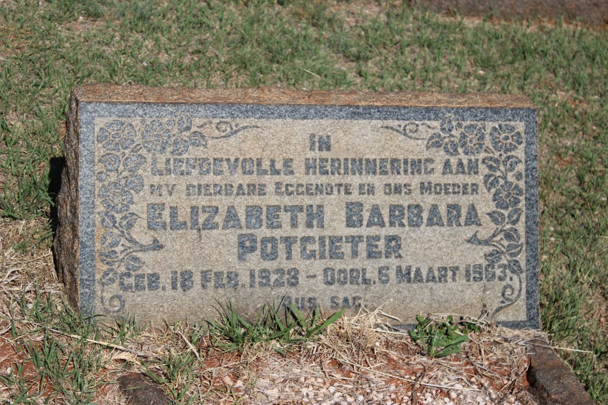POTGIETER Elizabeth Barbara 1928-1963