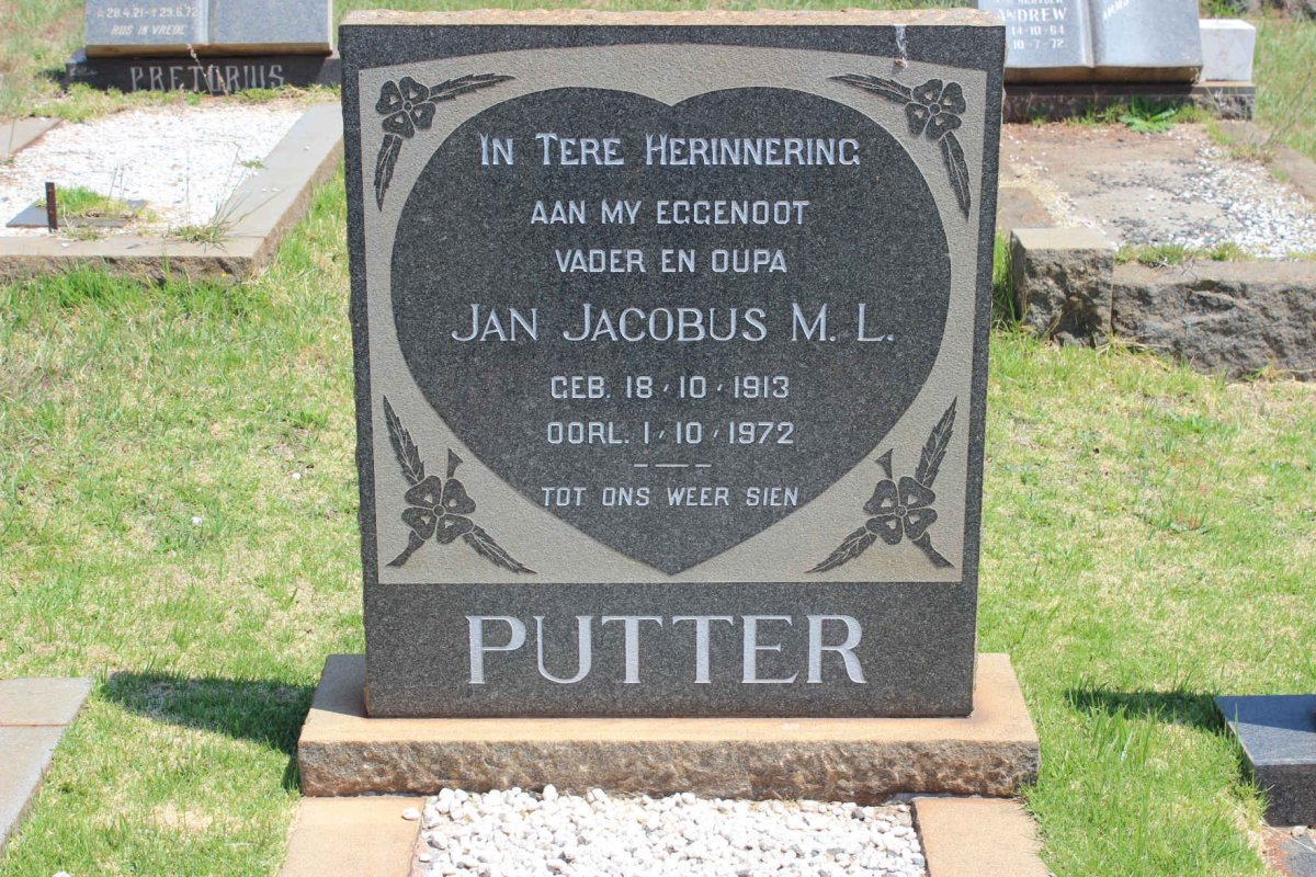 PUTTER Jan Jacobus M.L. 1913-1972