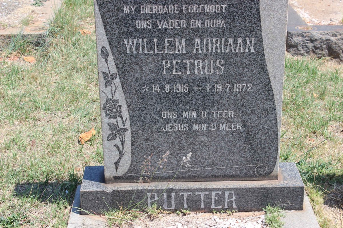 PUTTER Willem Adriaan Petrus 1915-1972
