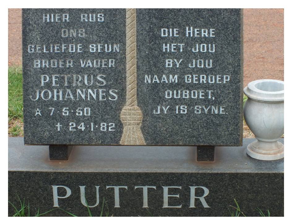 PUTTER Petrus Johannes 1950-1982
