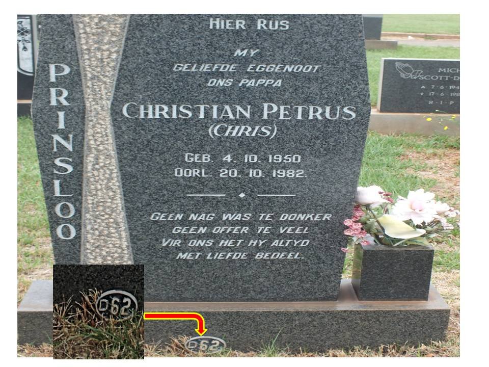 PRINSLOO Christian Petrus 1950-1982