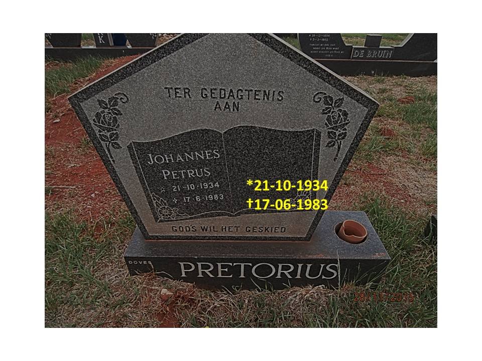PRETORIUS Johannes Petrus 1934-1983