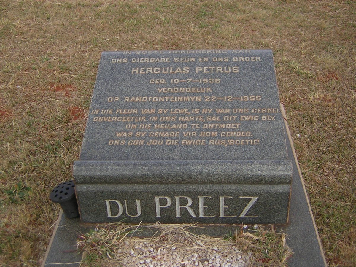 PREEZ Herculas Petrus, du 1936-1955
