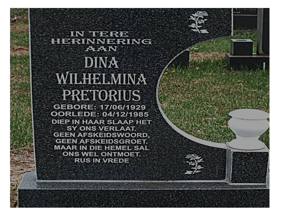PRETORIUS Dina Wilhelmina 1929-1985