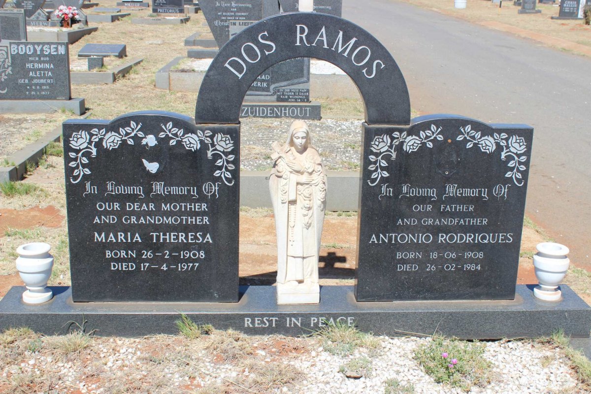 RAMOS Antonio Rodriques, dos 1908-1984 &amp; Maria Theresa 1908-1977