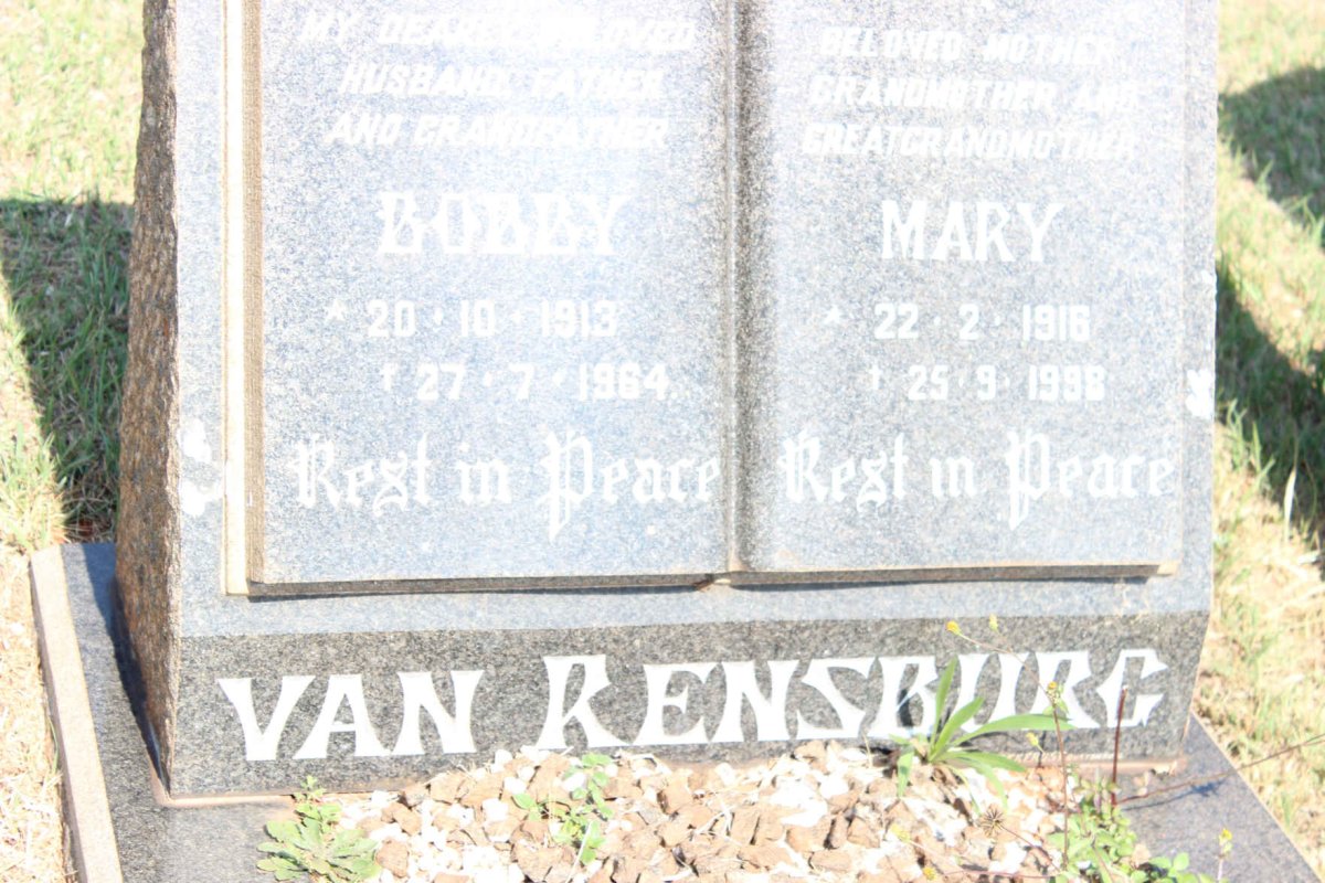 RENSBURG Bobby, van 1913-1964 &amp; Mary 1916-1998