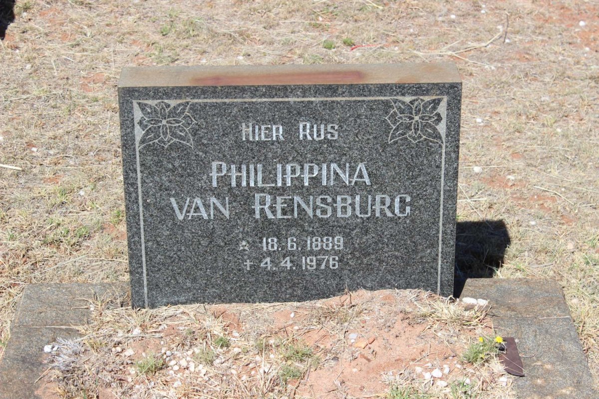 RENSBURG Philippina, van 1889-1976
