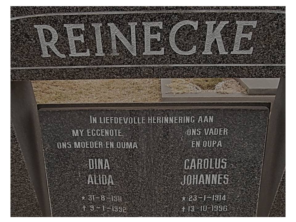 REINECKE Carolus Johannes 1914-1996 &amp; Dina Alida 1911-1992