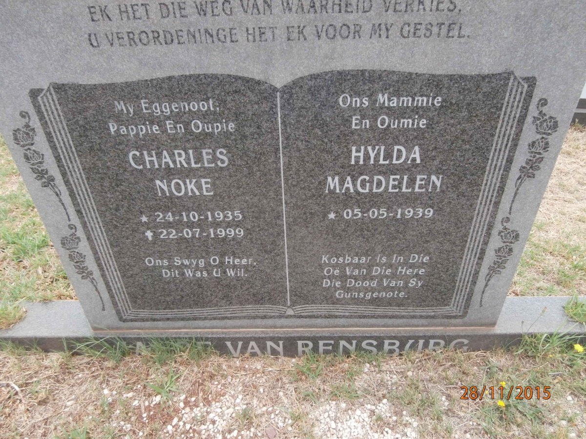 RENSBURG Charles Noke, Janse van 1935-1999 &amp; Hylda Magdelen 1939-