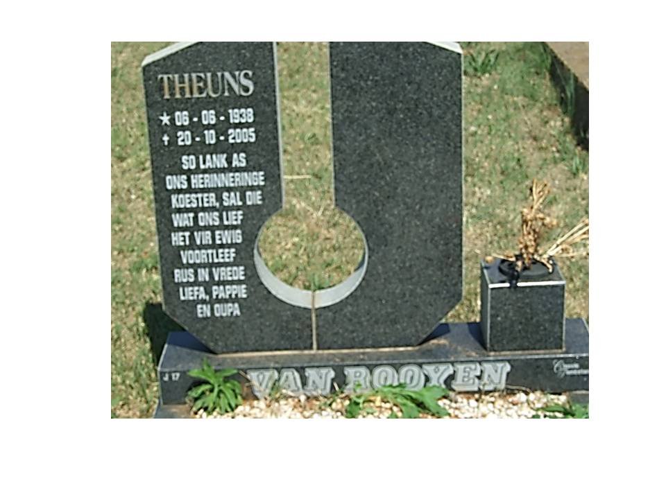 ROOYEN Theuns, van 1938-2005