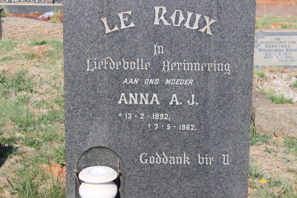ROUX Anna A.J., le 1892-1962