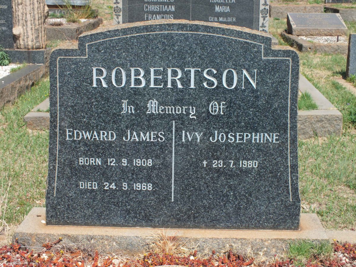 ROBERTSON Edward James 1908-1968 &amp; Ivy Josephine -1980