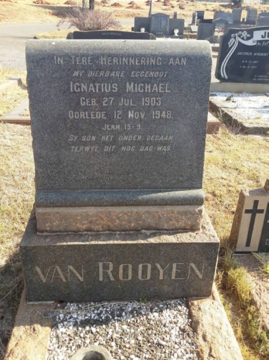 ROOYEN Ignatius Michael, van 1903-1948