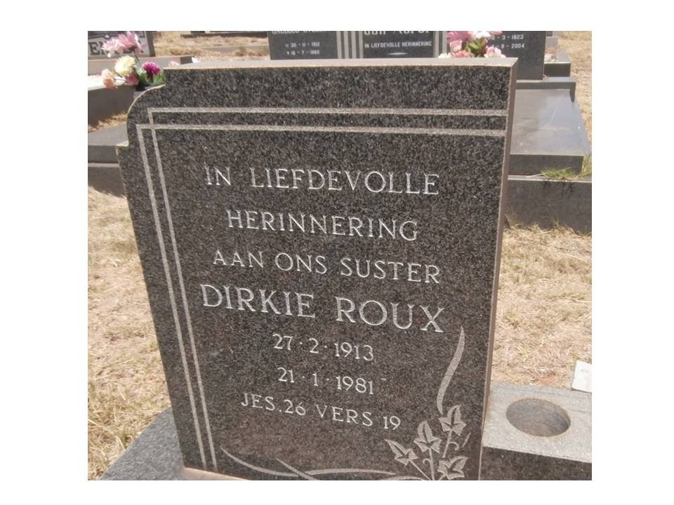 ROUX Dirkie 1913-1981