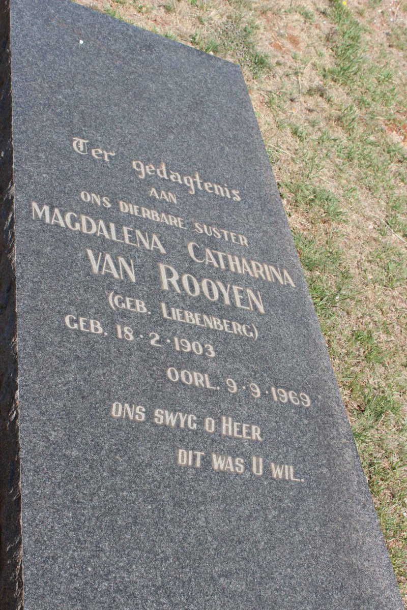 ROOYEN Magdalena Catharina, van nee LIEBENBERG 1903-1969