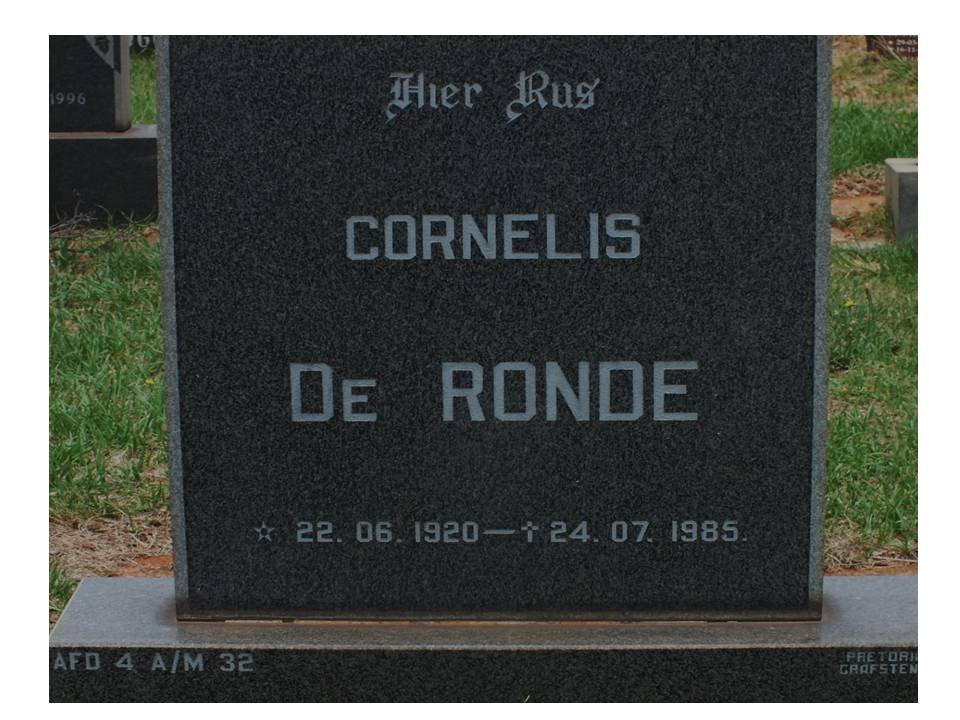 RONDE Cornelis, de 1920-1985