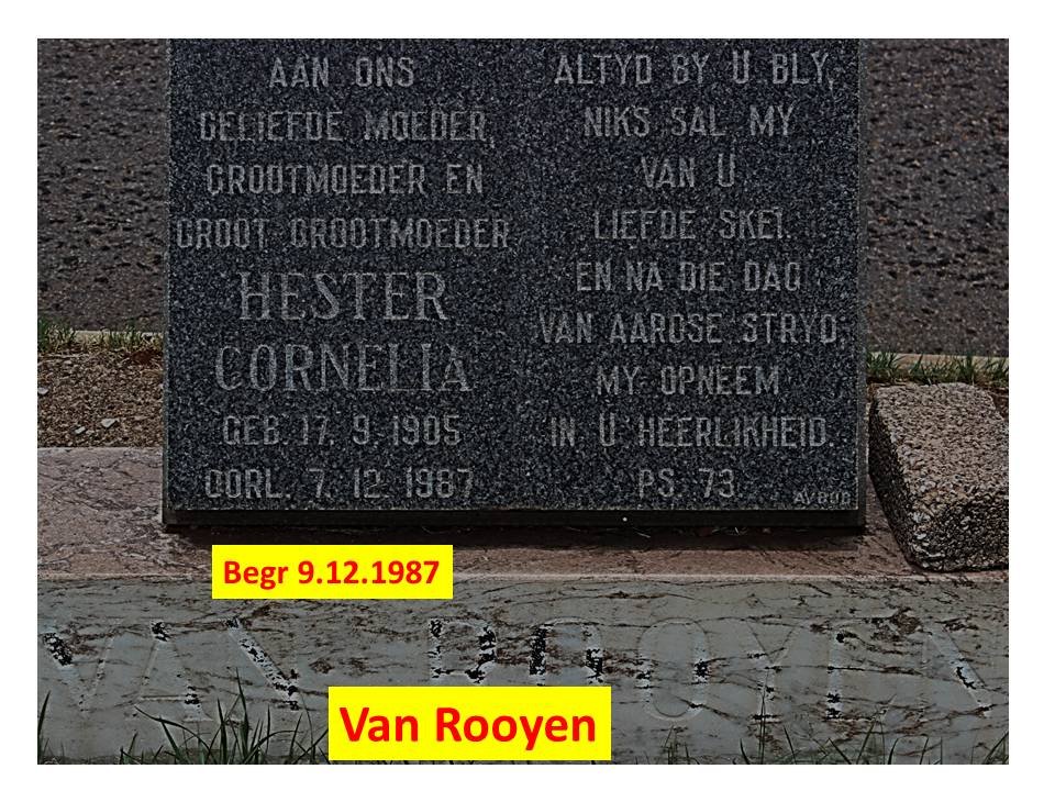 ROOYEN Hester Cornelia, van 1905-1987