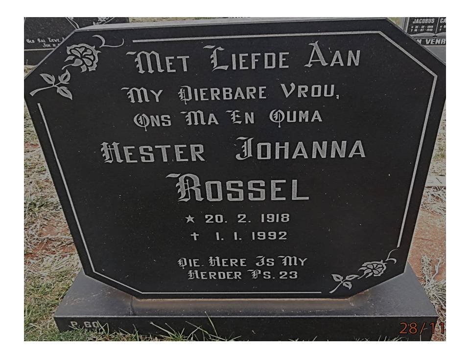 ROSSEL Hester Johanna 1918-1992