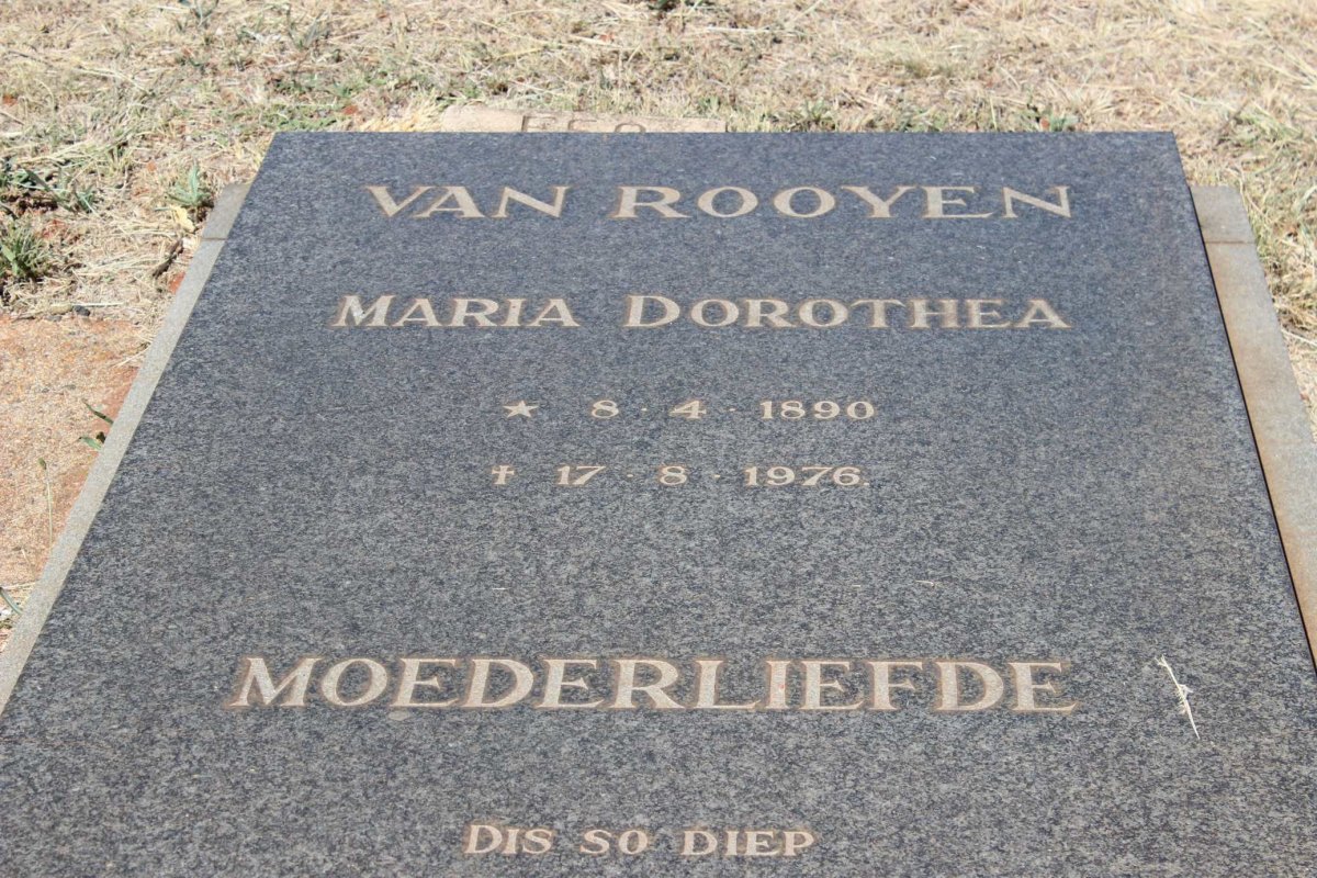 ROOYEN Maria Dorothea, van 1890-1976