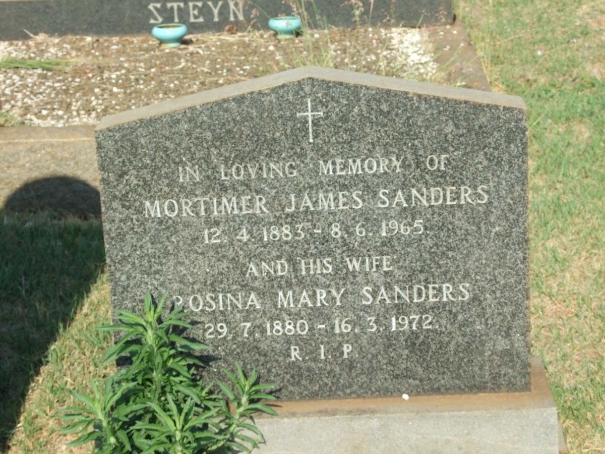 SANDERS Mortimer James 1883-1965 &amp; Rosina Mary 1880-1972