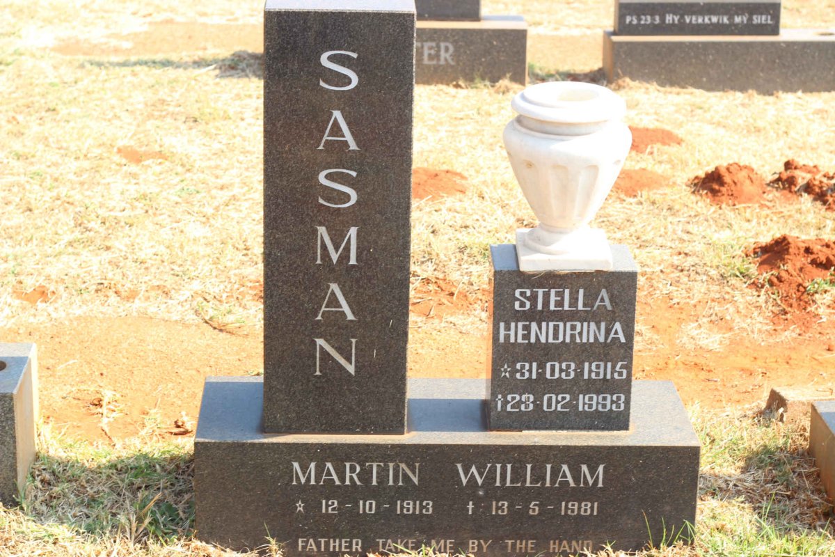 SASMAN Martin William 1913-1981 &amp; Stella Hendrina 1915-1993
