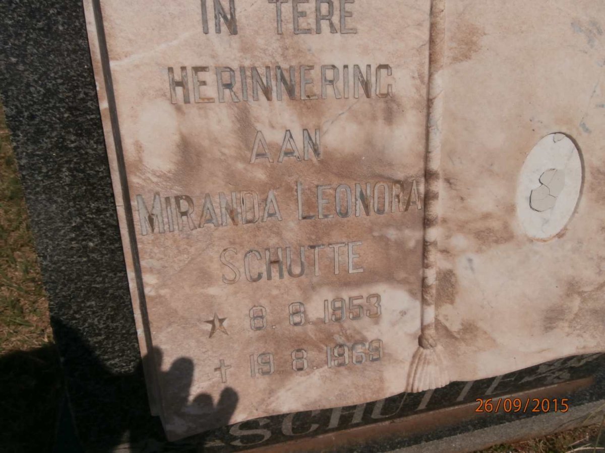 SCHUTTE Miranda Leonora 1953-1969