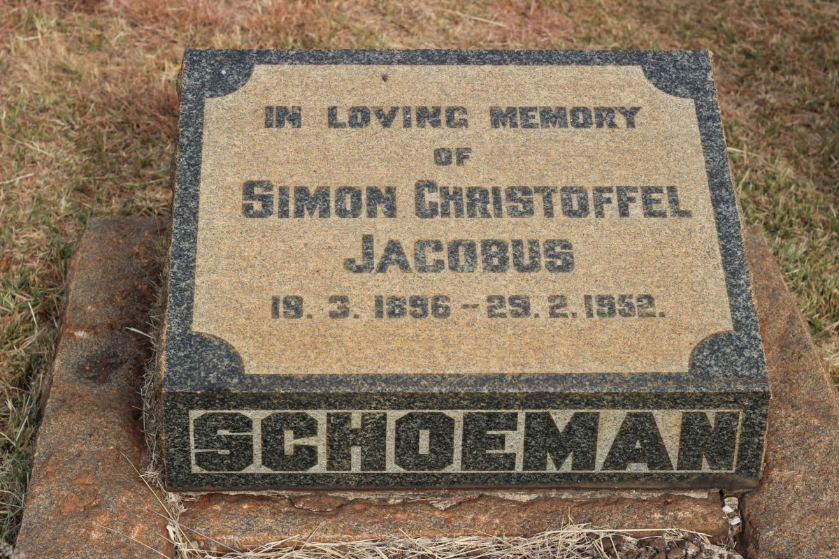 SCHOEMAN Simon Christoffel Jacobus 1896-1952