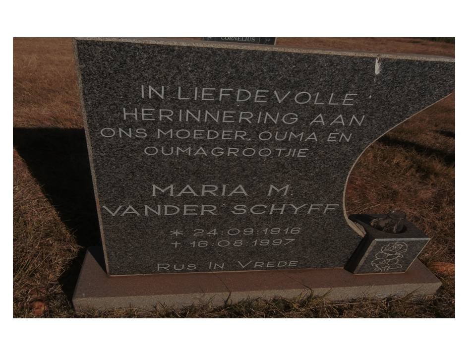 SCHYFF Maria M., van der 1916-1997