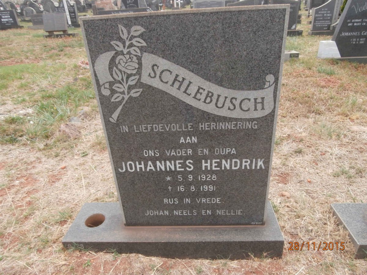 SCHLEBUSCH Johannes Hendrik 1928-1991