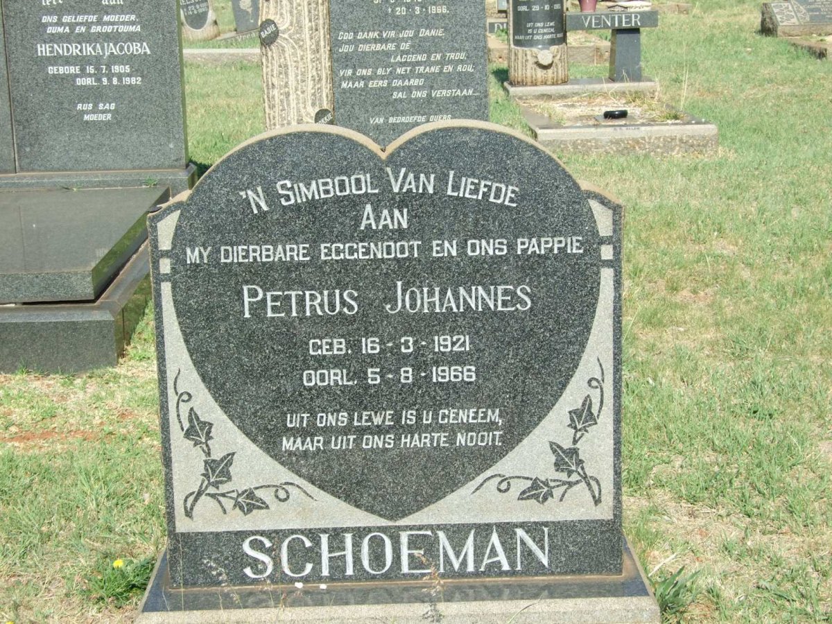 SCHOEMAN Petrus Johannes 1921-1966