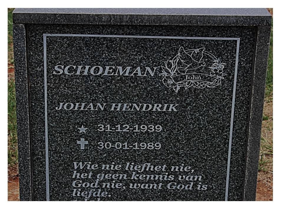 SCHOEMAN Johan Hendrik 1939-1989