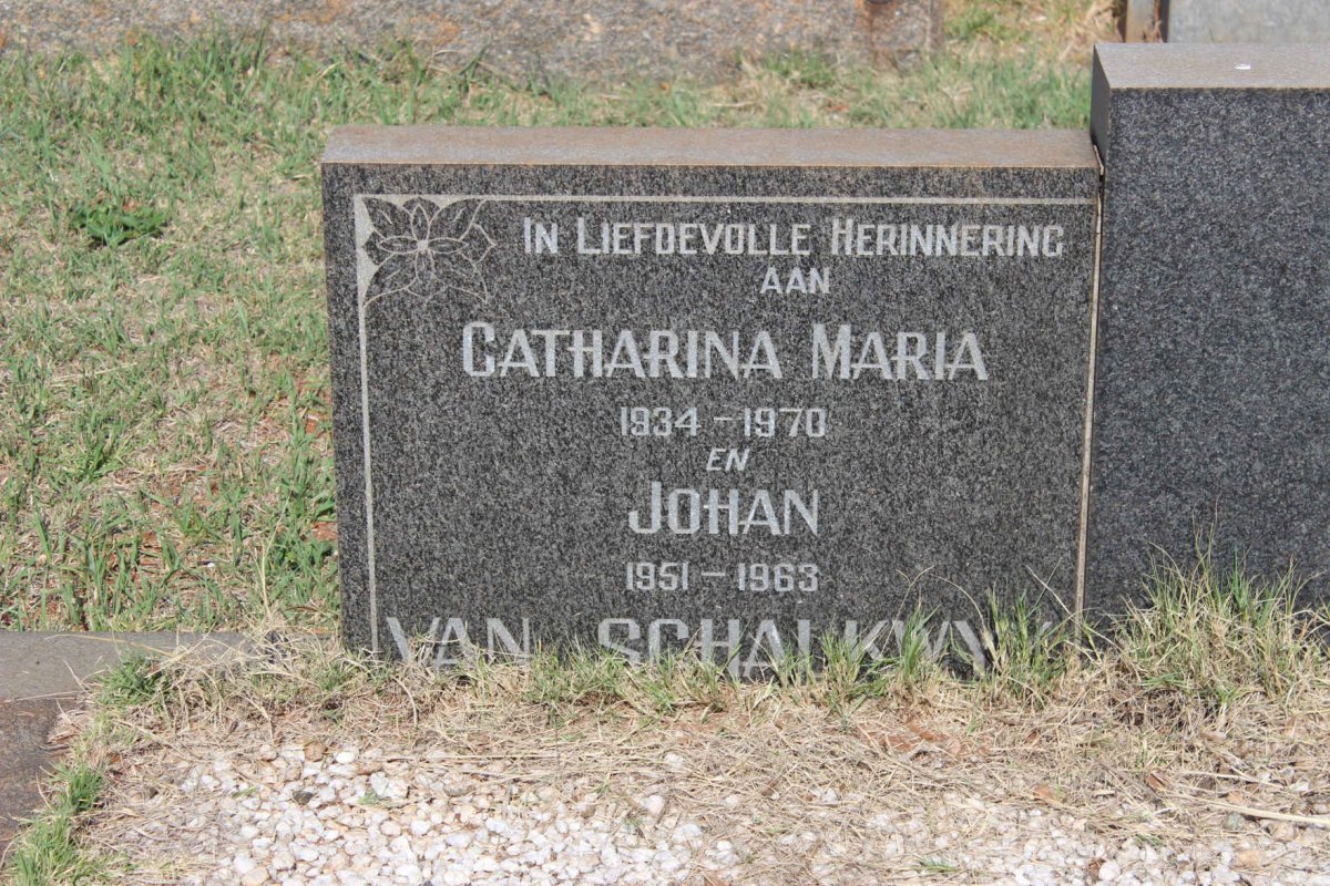 SCHALKWYK Catharina Maria, van 1934-1970 :: VAN SCHALKWYK Johan 1951-1963