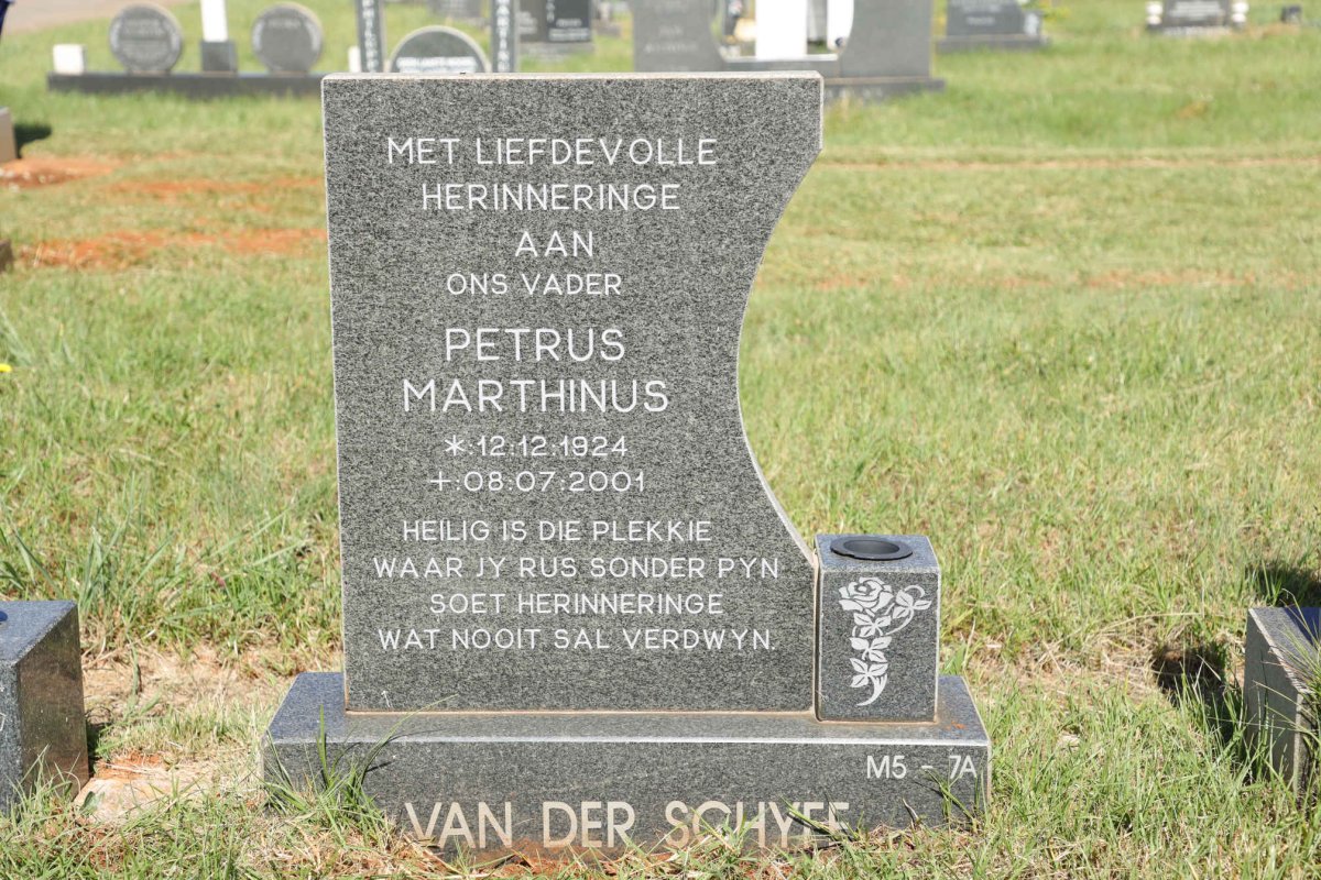 SCHYFF Petrus Marthinus, van der 1924-2001