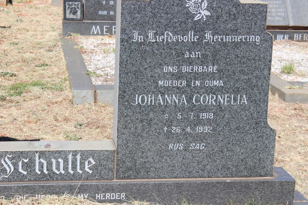 SCHUTTE Johanna Cornelia 1918-1992