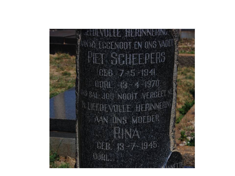 SCHEEPERS Piet 1941-1970 &amp; Rina 1945-