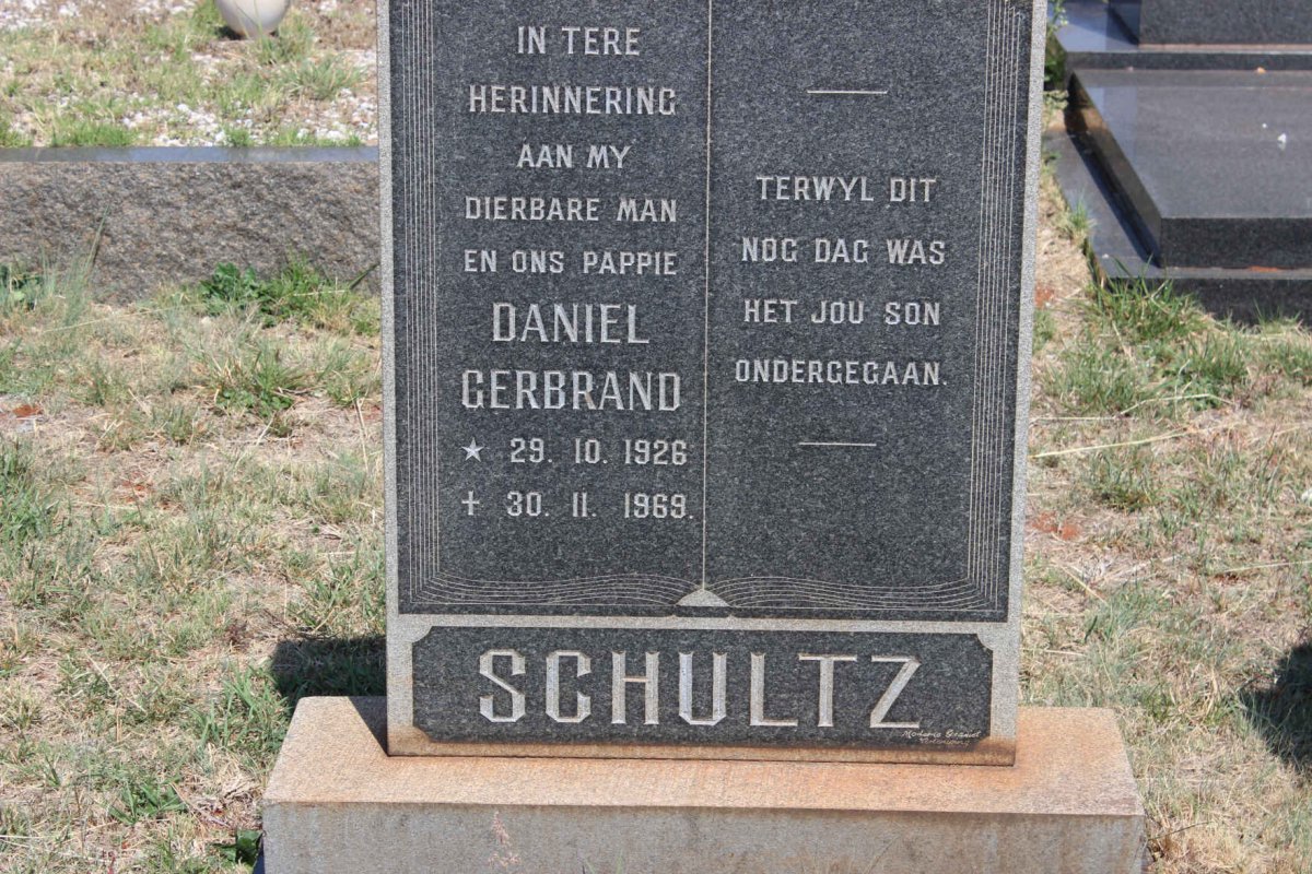 SCHULTZ Daniel Gerbrand 1926-1969
