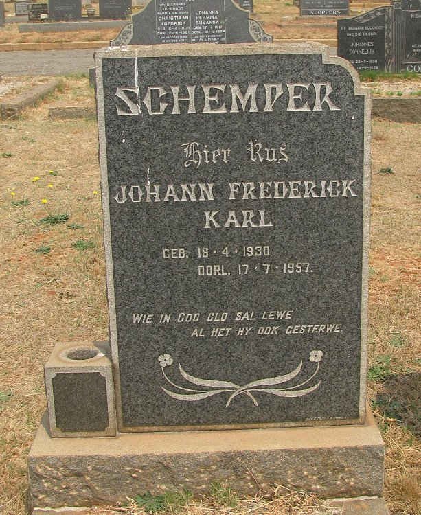 SCHEMPER Johann Frederick Karl 1930-1957