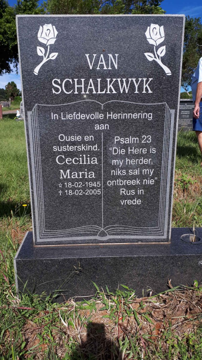 SCHALKWYK Cecilia Maria, van 1945-2005