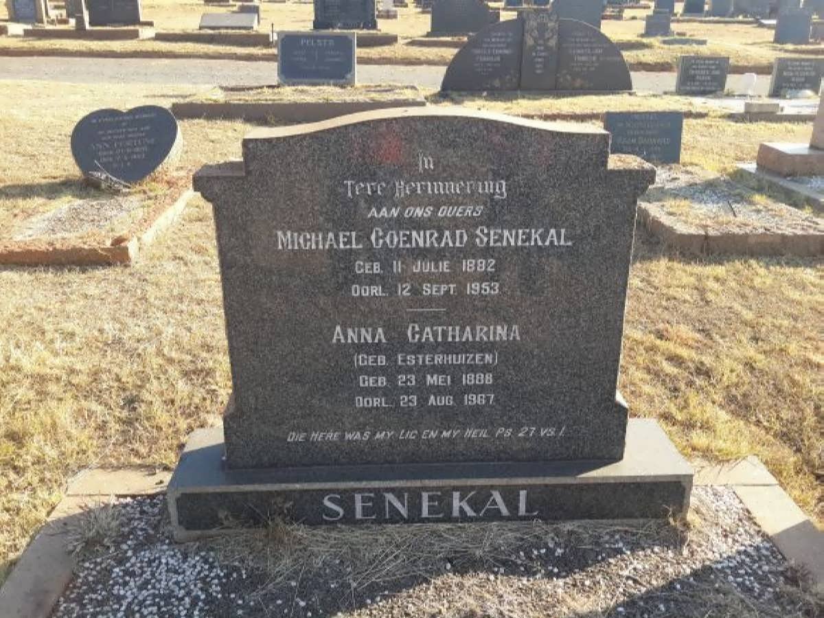 SENEKAL Michael Coenrad 1882-1953 &amp; Anna Catharina ESTERHUIZEN 1888-1967