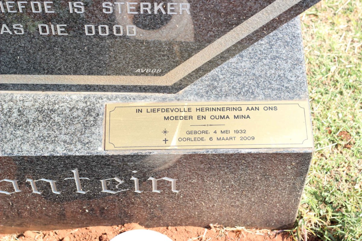 SERFONTEIN Mina 1932-2009