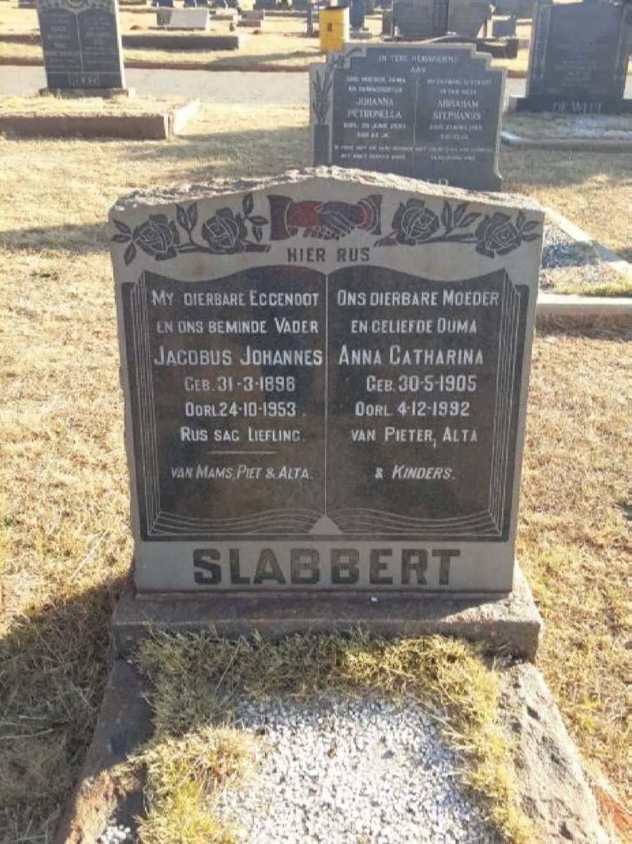 SLABBERT Jacobus Johannes 1898-1953 &amp; Anna Catharina 1905-1992