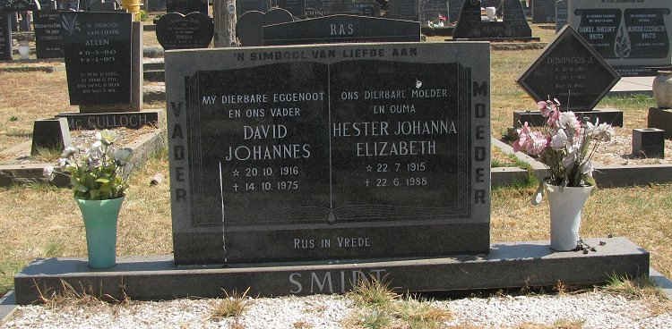 SMIDT David Johannes 1916-1975 &amp; Hester Johanna Elizabeth 1915-1988