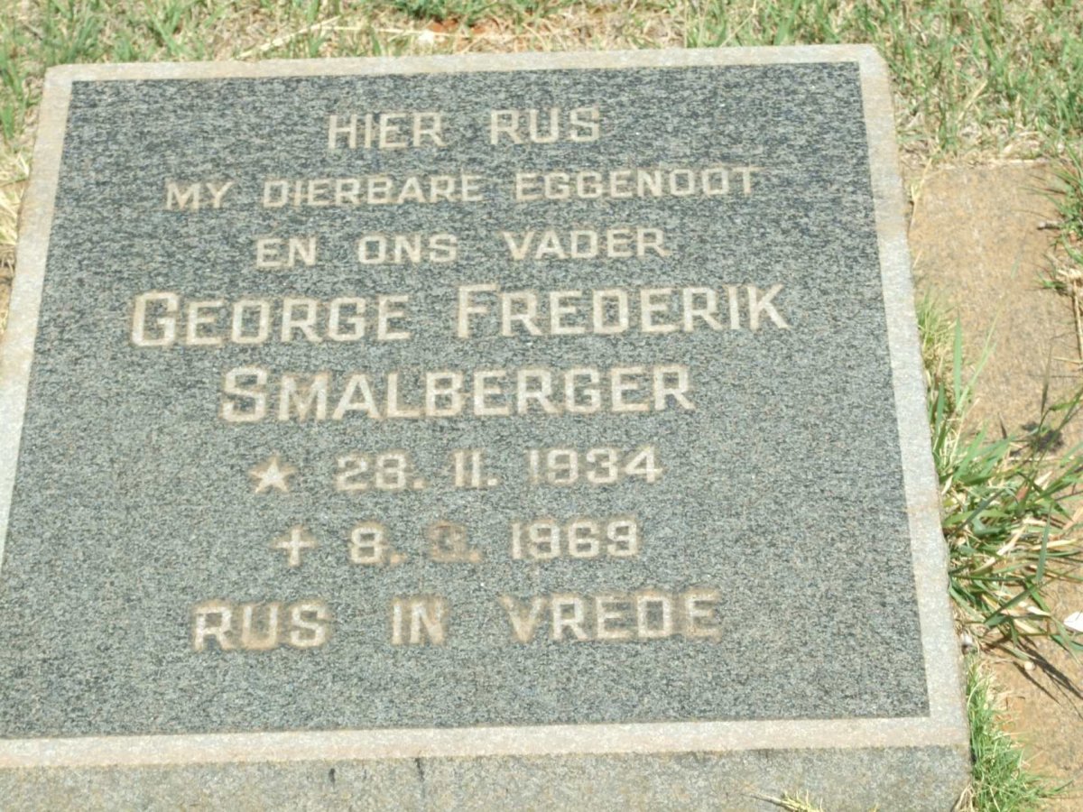 SMALBERGER George Frederik 1934-1969